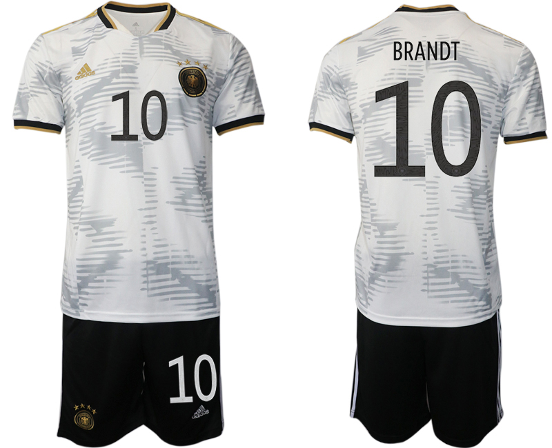 Men's Germany #10 Brandt White Home Soccer Jersey Suit